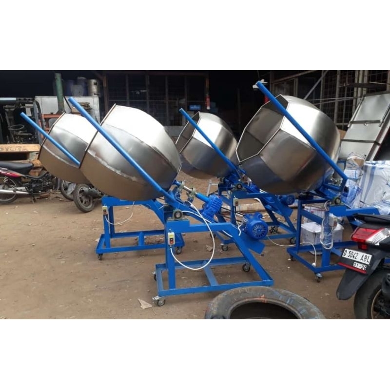 MESIN PENGADUK/PENCAMPUR BUMBU KERING MAKANAN RINGAN MESIN MOLEN HEXAGONAL