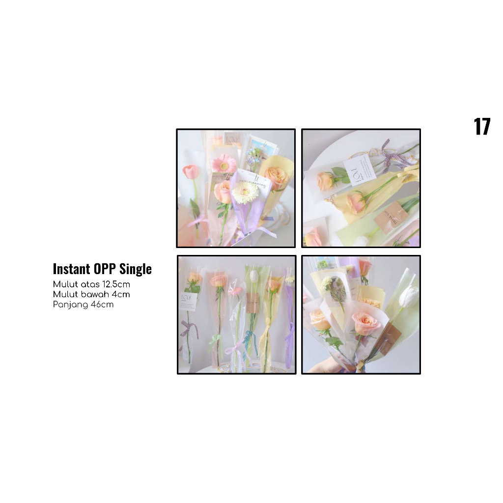 

MY Supplies - Flower Wrapping Paper Instant OPP Single Flower Wrapping Kertas Bungkus Buket Bunga 10 Lembar
