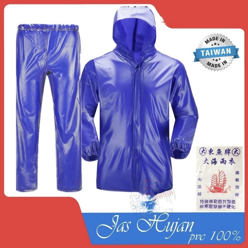 Jas Hujan Stelan Layar Taiwan Super Tebal / Jas Hujan Nelayan  Dewasa