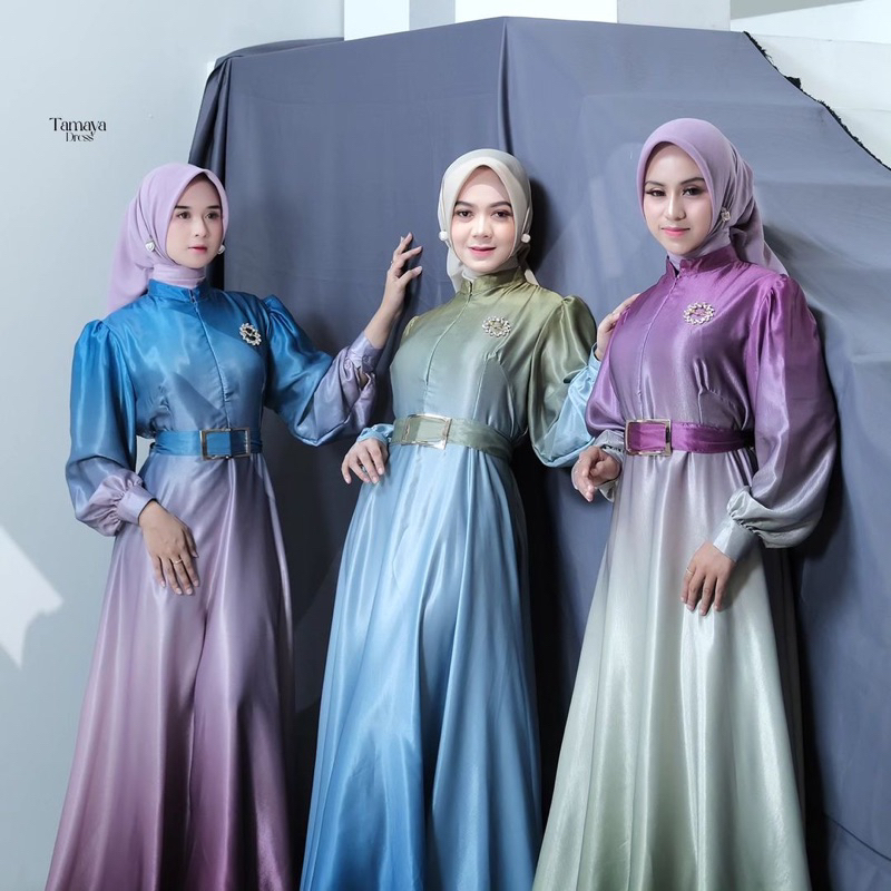 Tamaya Dress Gradasi Aurora Pesta Premium