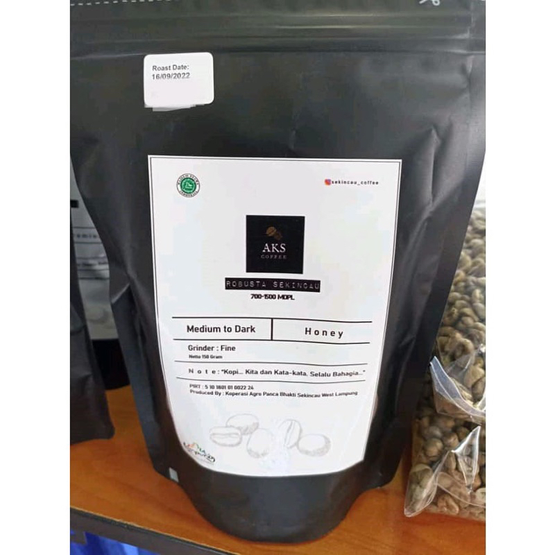 

Kopi Bubuk Robusta Asli Lampung Barat AKS COFFEE 170gr kofie coffee sekincau