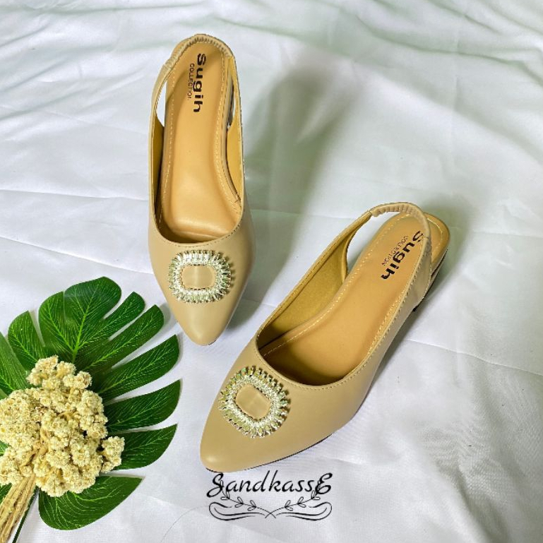 Sepatu Sandal Heels NARISA Zaina Hak 3 CM Tali Belakang - Heels Wanita Sol Karet NonSlip - Sandkasse