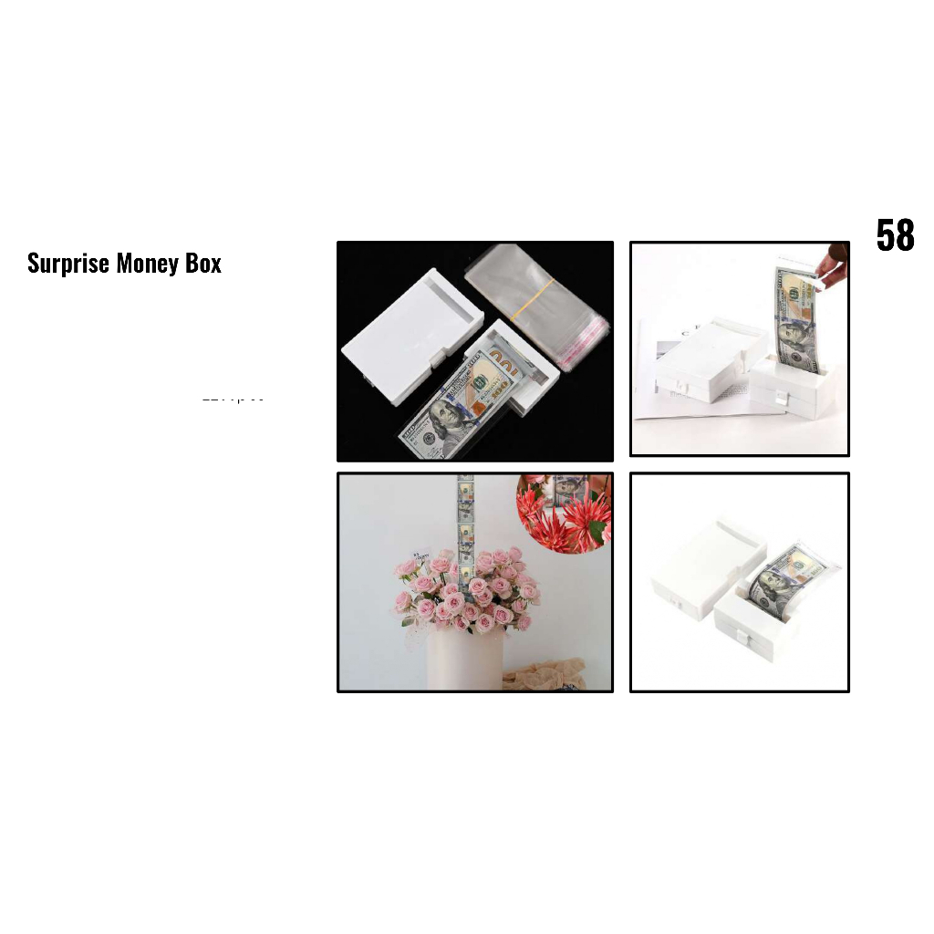 

MY Supplies - Flower Wrapping Supplies Surprise Money Box Kotak Uang Buket Box Money Roll Cake 1 Pcs