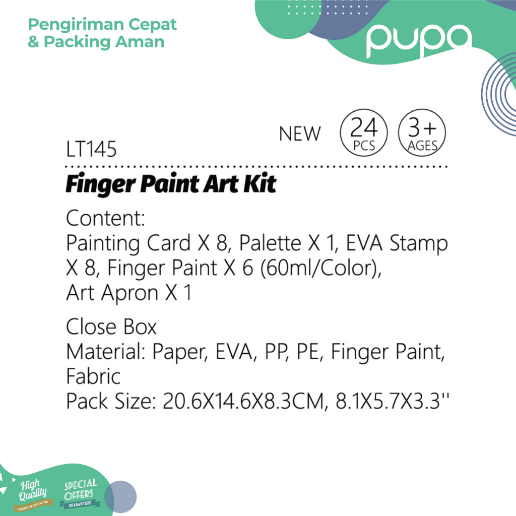 

bib TookyLand - Washable Art Finger Paint / Cat Seni Tangan Anak Non-toxic Children's Finger Paint -