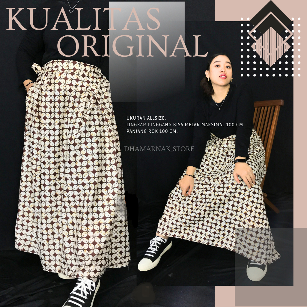 ROK BATIK TRADISIONAL BAWAHAN WANITA PAYUNG MODERN KAIN BATIK PUTIH KATUN ALUSAN SOLO KUALITAS ORIGI