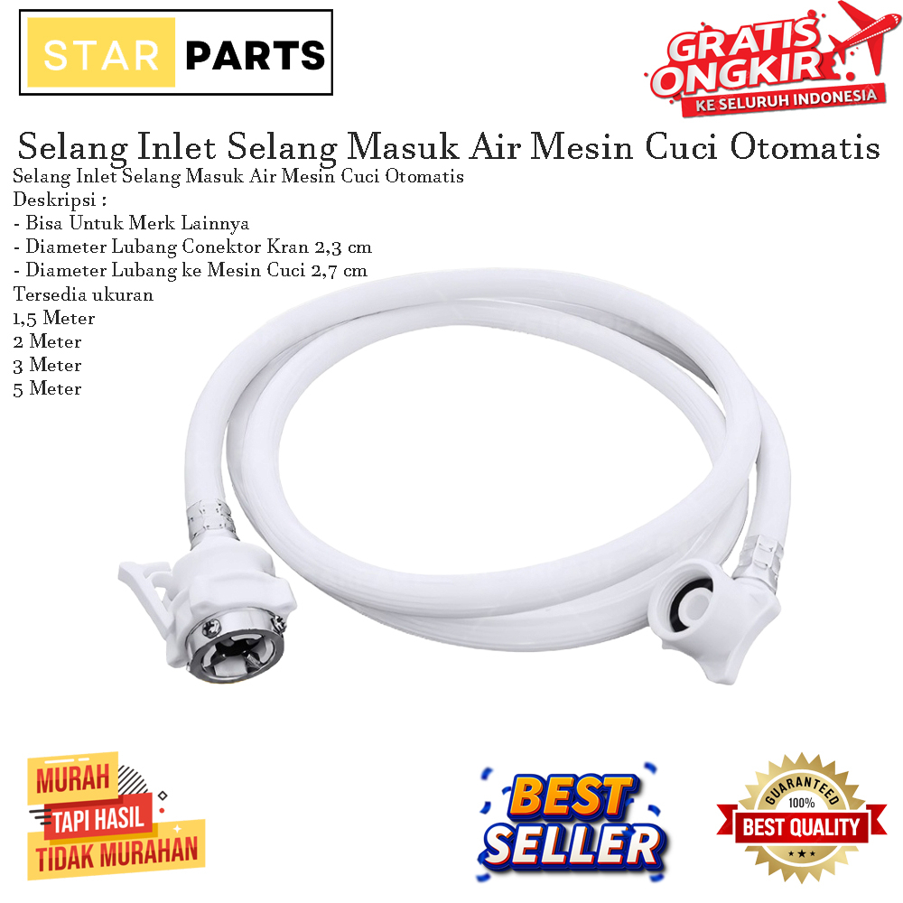 Selang  inlet mesin cuci / selang Air Masuk Inlet Mesin Cuci 1 tabung