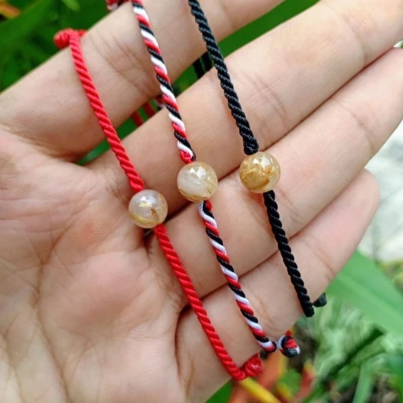 Galang Tali Rambut Sedana Mata 1 /Gelang Merah Rambut Sedana / Gelang Tridatu Tambut Sedana