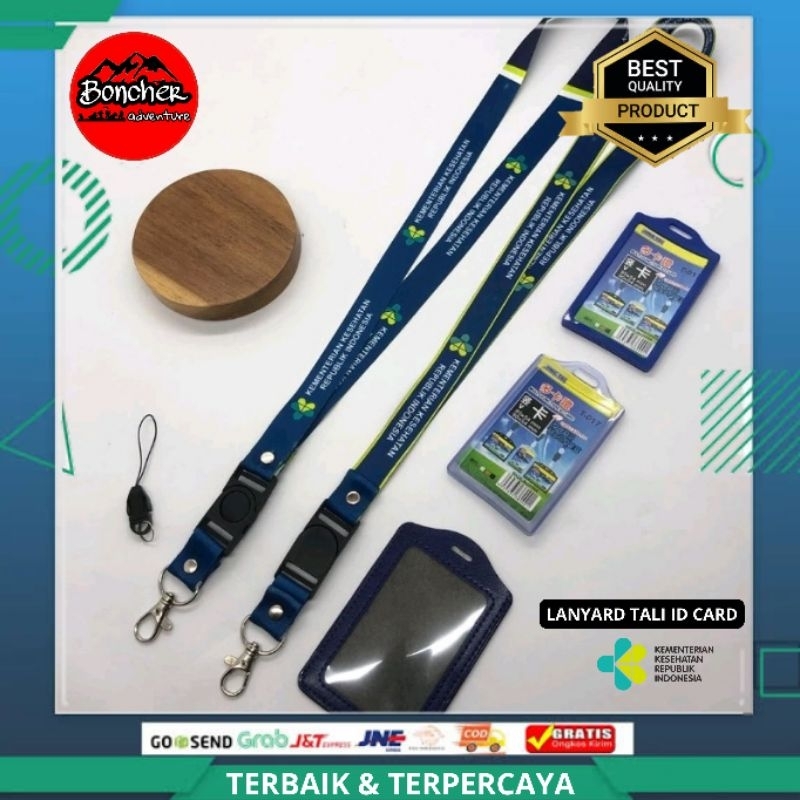 

Lanyard Kemenkes Tali Gantungan ID Card Printing + Holder Full Colour
