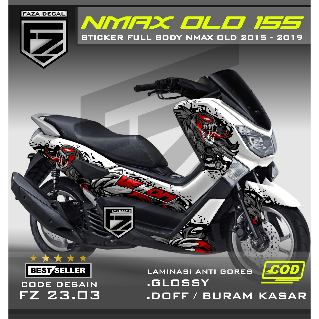 (COD)Decal Sticker NMAX Old Full body - STIKER Motor YAMAHA NMAX 155 2015 2016 2017 2018 2019 full b