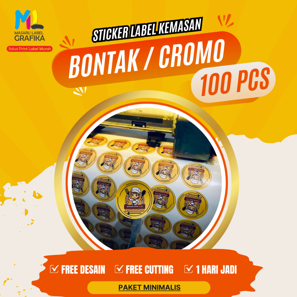 

CETAK STICKER LABEL KEMASAN MAKANAN MINUMAN PRODUK PAKET 100 PCS LABEL FREE DESAIN TERURAH SEHARI JADI [ UKURAN BESAR ]