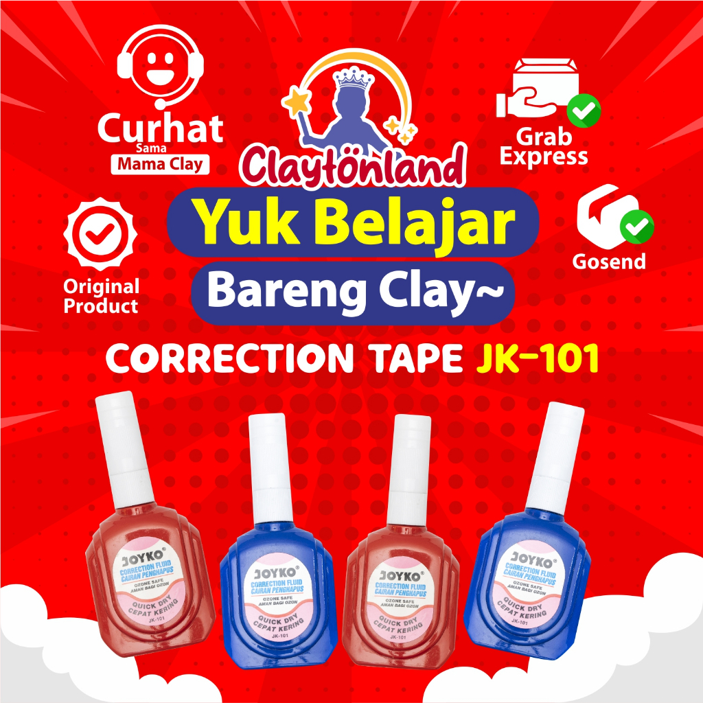 

CORRECTION FLUID / TIP EX / STIPO / CAIRAN KOREKSI PENGHAPUS CAIR JK-101A