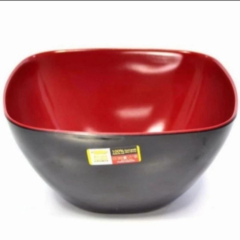 MANGKOK MELAMIN MERAH HITAM W07A7