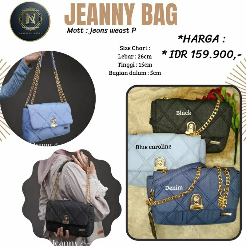 Tas jeans Nadheera // Tas Ootd// Tas selempang//Tas Nadheera//Jeans Bag