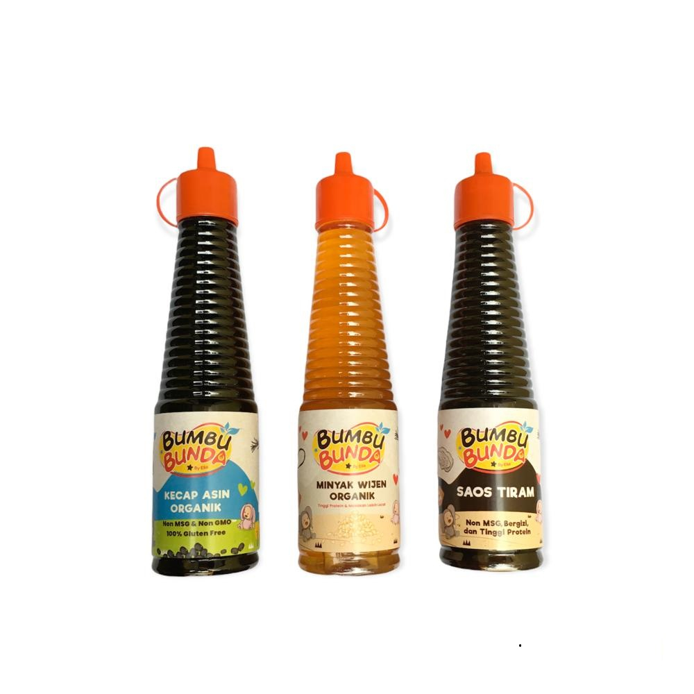 

Bumbu Bunda by Elia Kecap MPASI Saos Tiram - Kecap Manis - Wijen Organik
