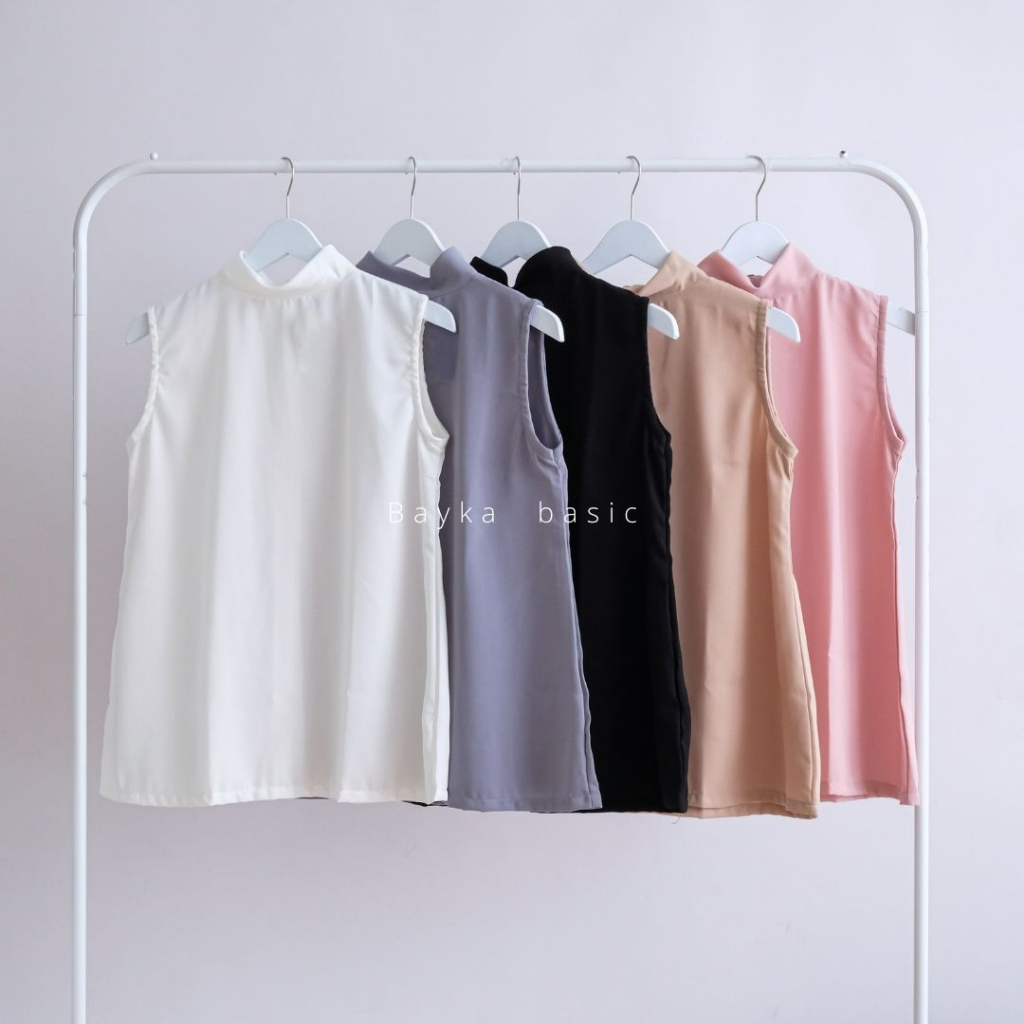 Bayka - Inner Turtleneck Tanpa Lengan Jumbo / Big Size Manset Kutung Atasan Wanita / Daleman Blazer 