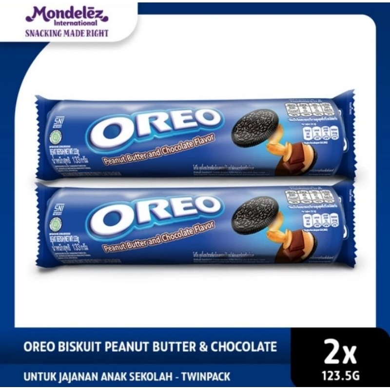 

Oreo Peanut Butter & Chocolate Biskuit 119.6g Paket 2 Pc