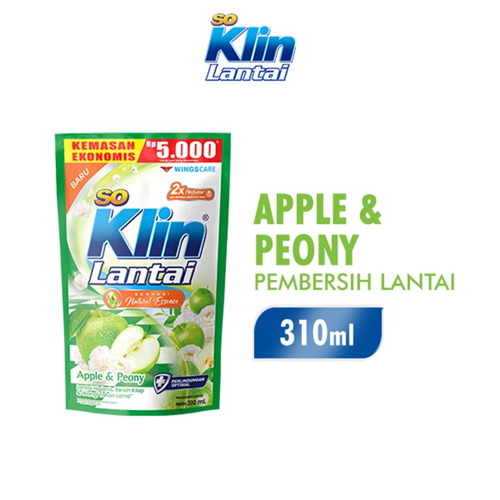 So Klin Pembersih Lantai Hijau Muda Pouch 310ml