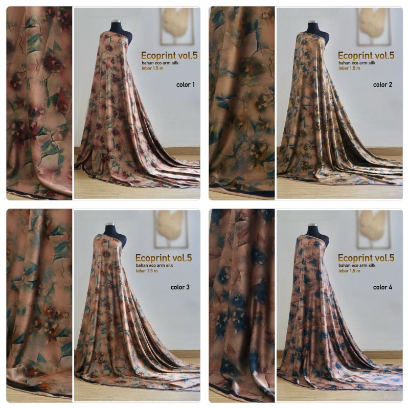GRATIS ONGKIR kain meteran ARM SILK ECOPRINT murah motif Abstrak | harga tertera untuk setengah mete