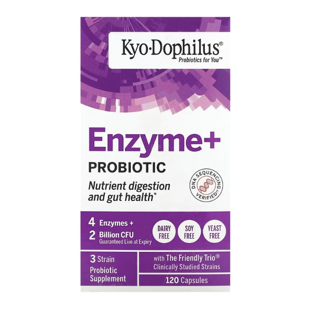 Kyolic Kyo Dophilus Enzyme + Probiotic 2 Billion CFU 120 Capsules