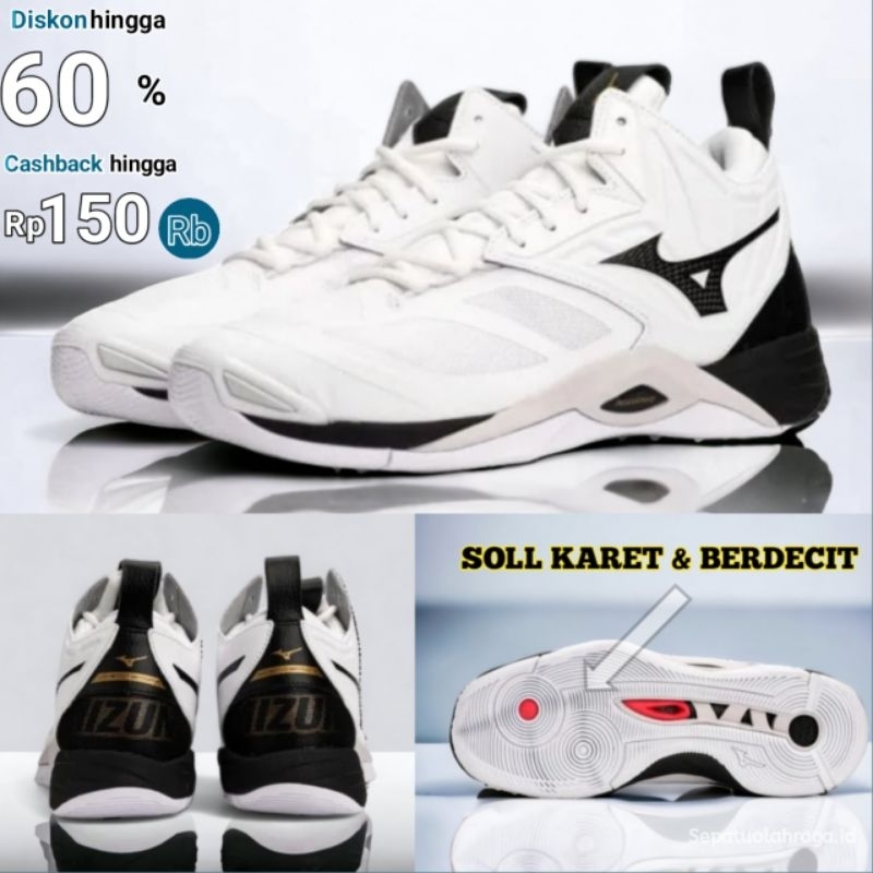 (BISA COD) SEPATU VOLLY MIZUNO MOMENTUM 2 MID QUALITY IMPORT / SEPATU VOLLY PRIA / SEPATU VOLLY MIZU