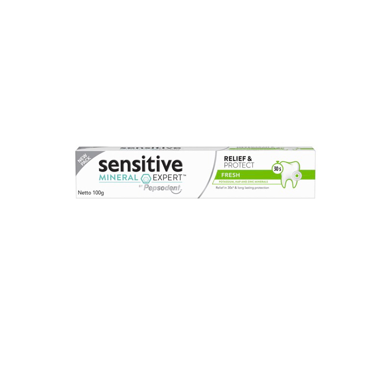 Pasta gigi odol pepsodent sensitive 100g mineral expert treatment whitening fresh original