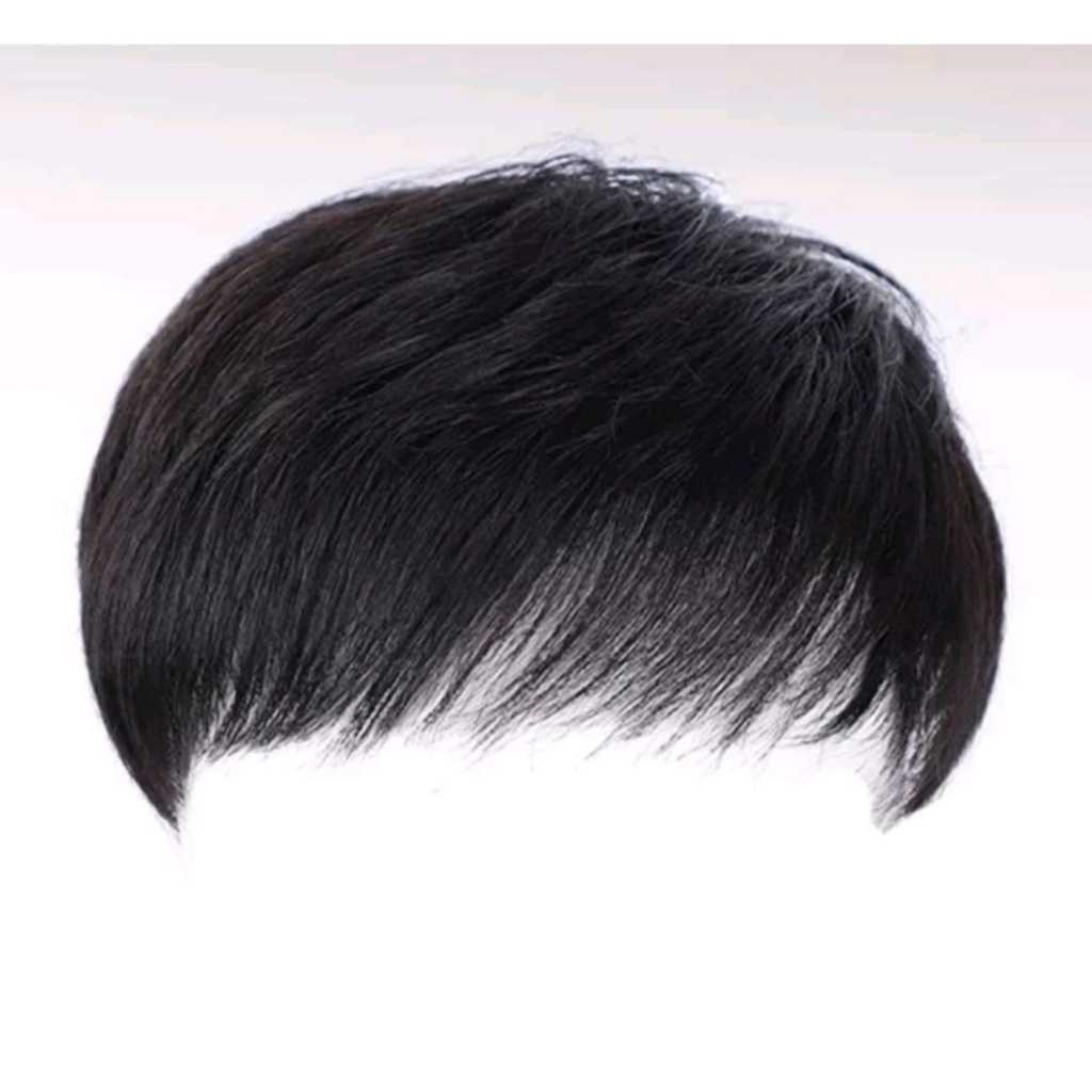 Toupee Premium Penutup Botak Pria Warna Hitam Natural Wig Penutup Botak Pria