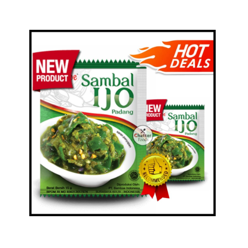 

BAMBOE Sambal Hijau 10saset x 15gr / Sambal Ijo Khas Padang