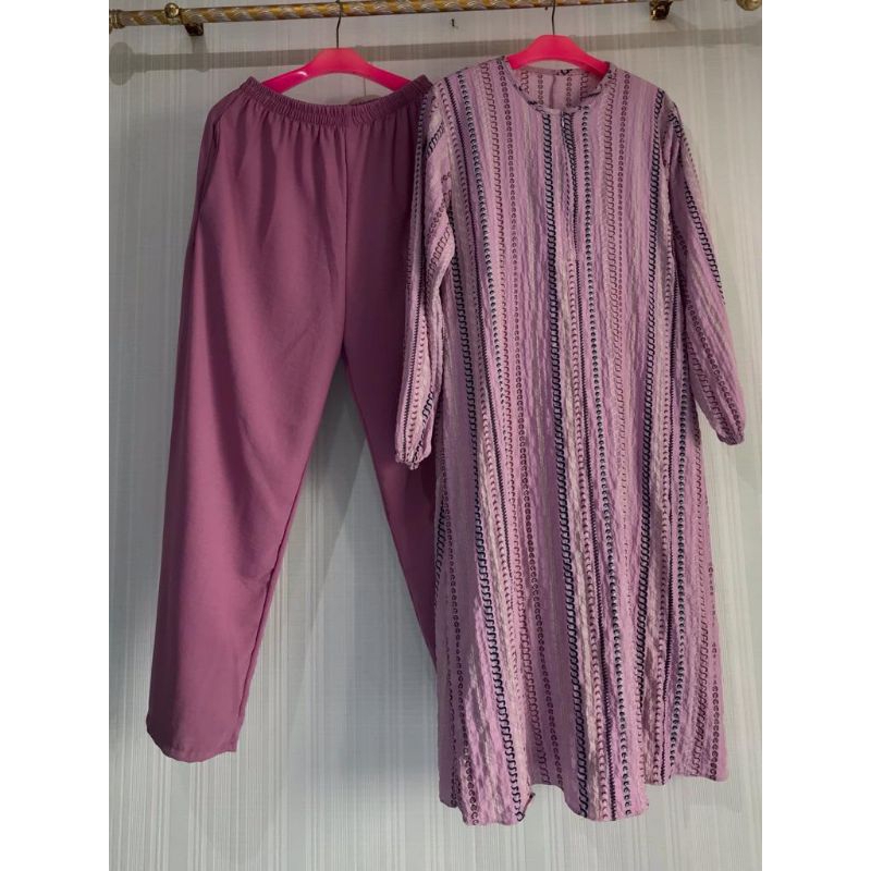 Oneset Tunik Crinkle Motif