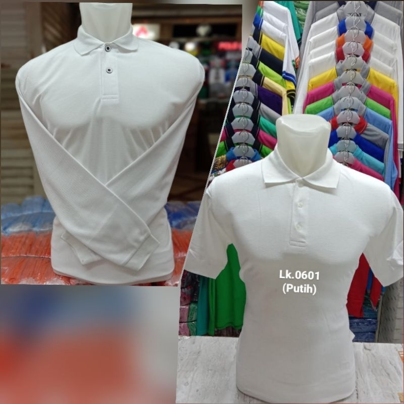 kaos kerah polo premium putih polos 607 pratama