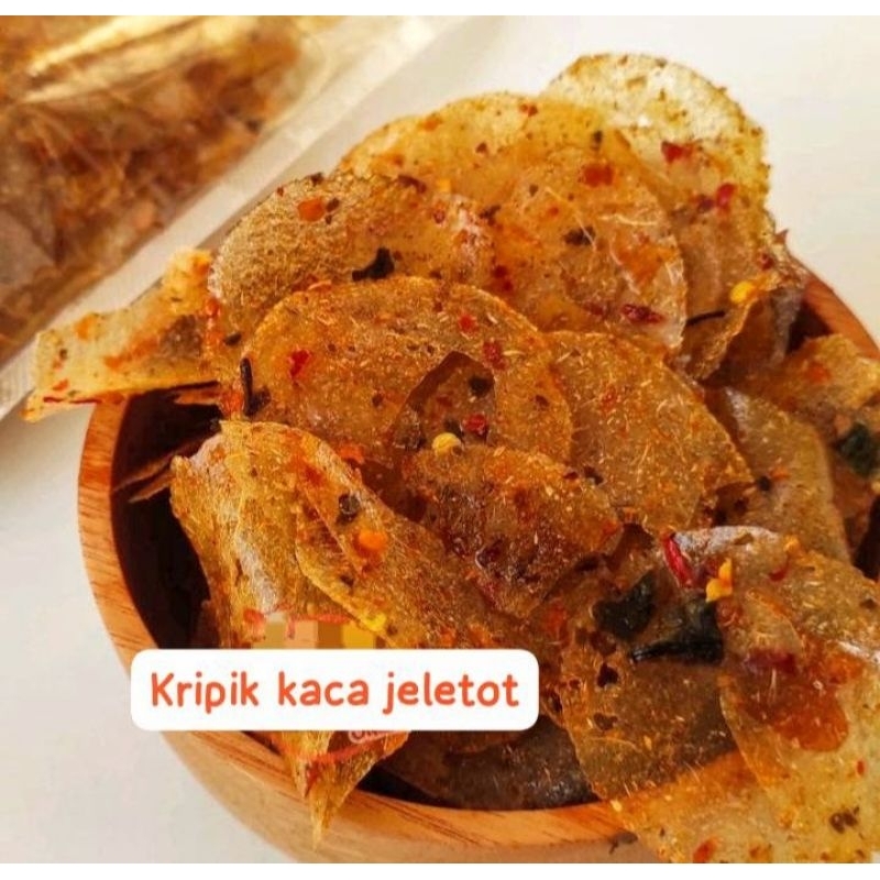 

Keripik Kaca Kripca pedas jeletot renyah kemasan 35gr