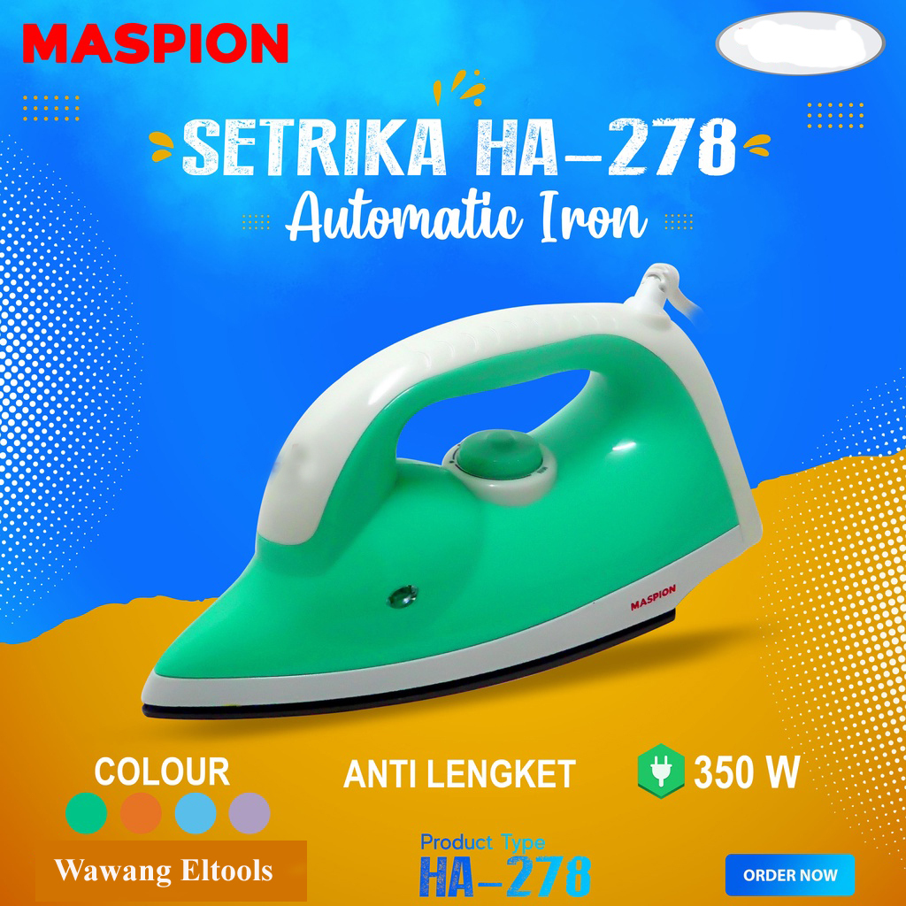 SETRIKA LISTRIK MASPION ANTI LENGKET HA 278/ ORIGINAL