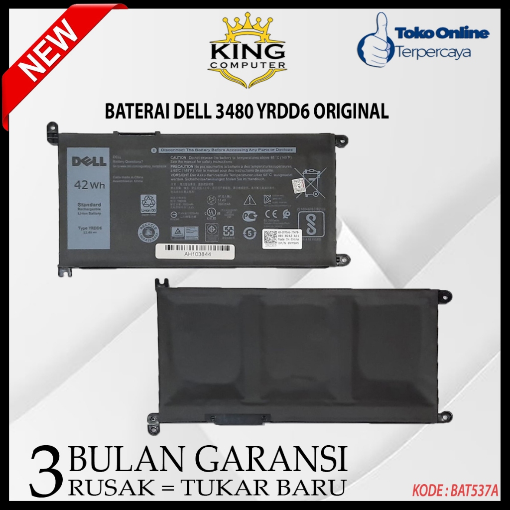 Baterai Dell Inspiron 3480 YRDD6 Original