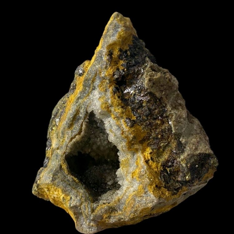 Rare|3,69KG Natural Crystal  Geode Druzy With Galena & Calcopyrite Quartz-RR-967