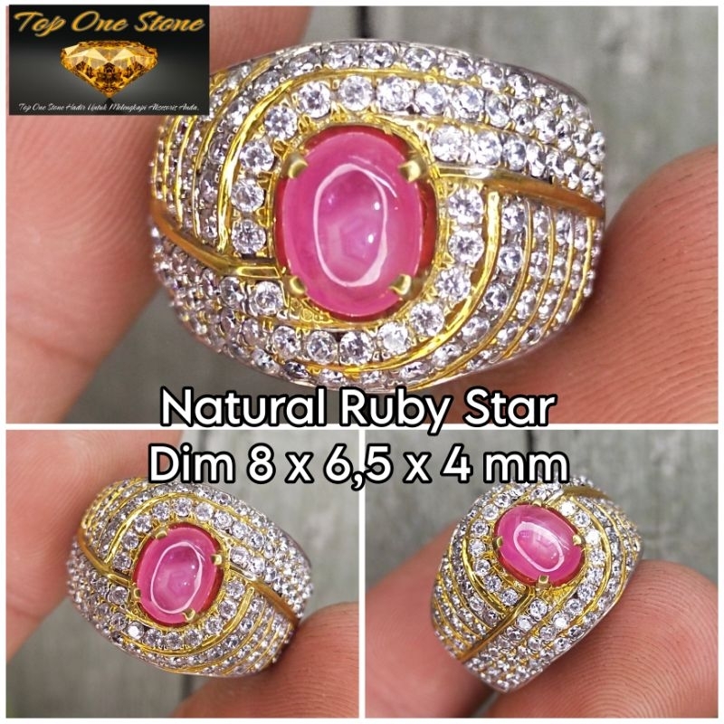 [TOS] Natural Ruby Star Mozambique Ring Perak
