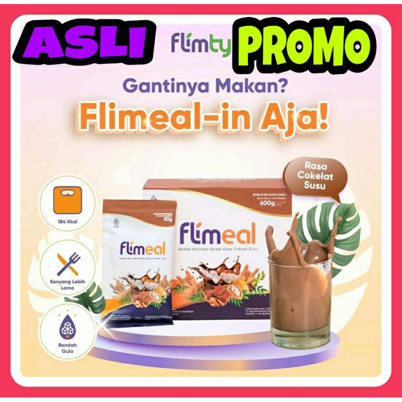 

FLIMEAL ORI 1 BOX 12 SACHET MINUMAN SEREAL RASA COKELAT PENGGANTI MAKAN