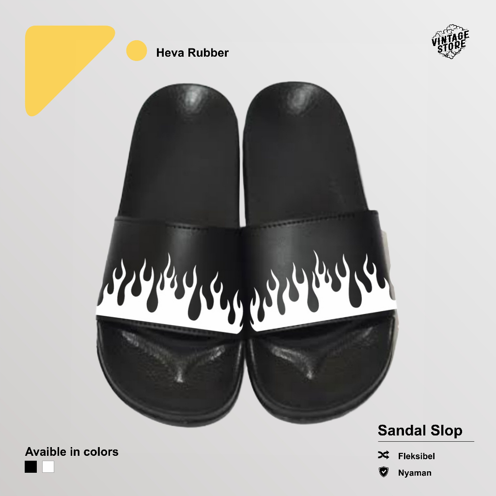 Sandal Slide API PUTIH Sendal Slide Pria dan Wanita Terbaru Sendal Slop Slip on hitam Anti Licin Sandal Slide Freeday Disaster Sandal Slide Pria Dan Wanita Terbaru Premium quality