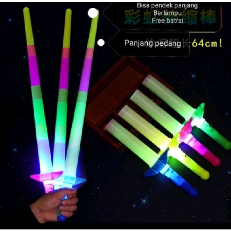 Promo Mainan Stick Pedang Nyala Naruto Lightsaber 64 cm Bisa Panjang Pendek Star Wars Sword / Pedang