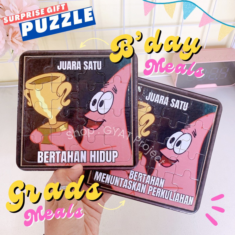 [ READY ] Puzzle Patrick • Tambahan Gift Box By GYAT Project Mainan Lucu Mainan Bongkar pasang Maina