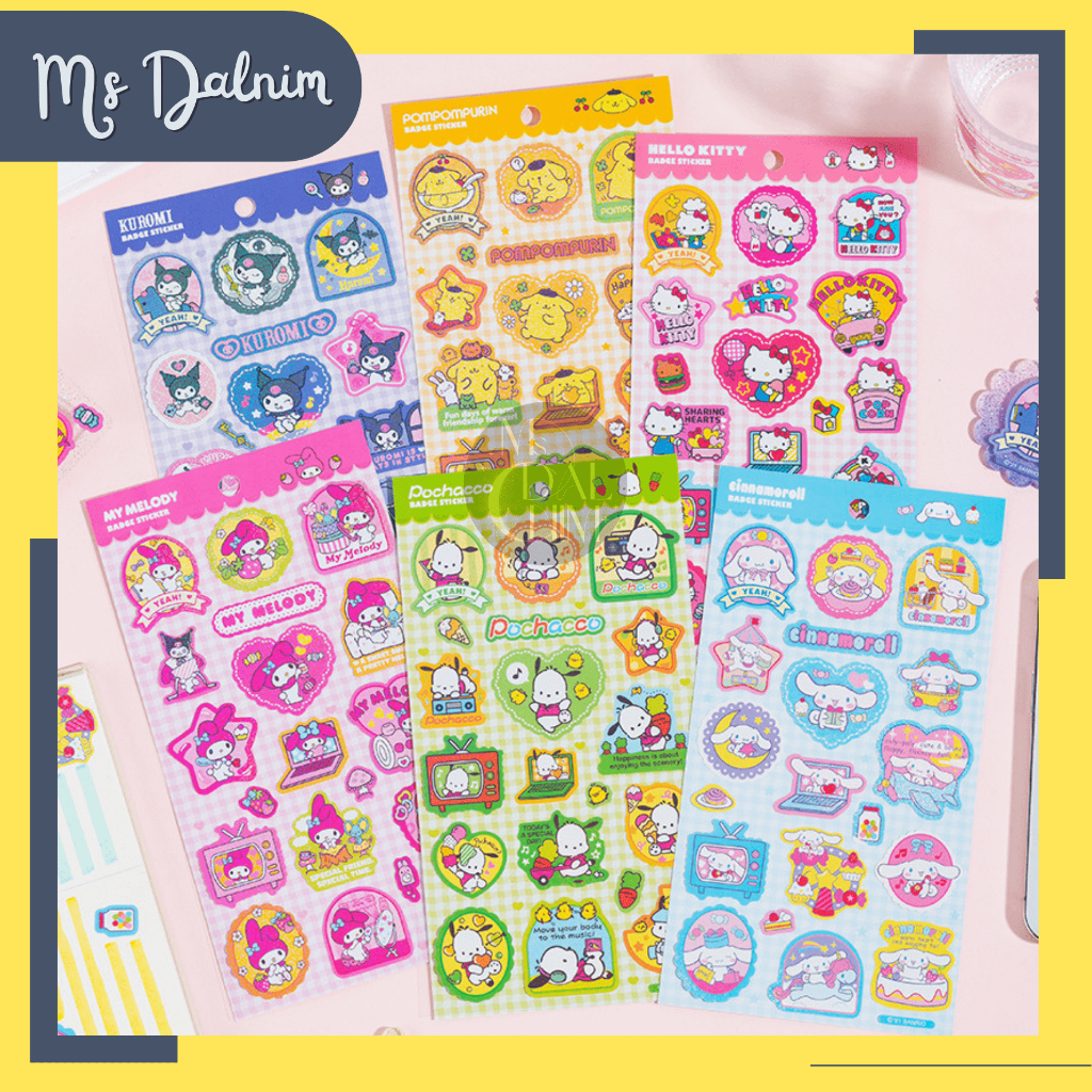 

Stiker Lucu Aesthetic Anti Air Sanrio PVC Waterproof Glitter Cute Deco Journal Sticker Kuromi Cinnamoroll Dekorasi Diary Bujo Photocard Decor HP DIY Planner Scrapbook Craft [ST174]
