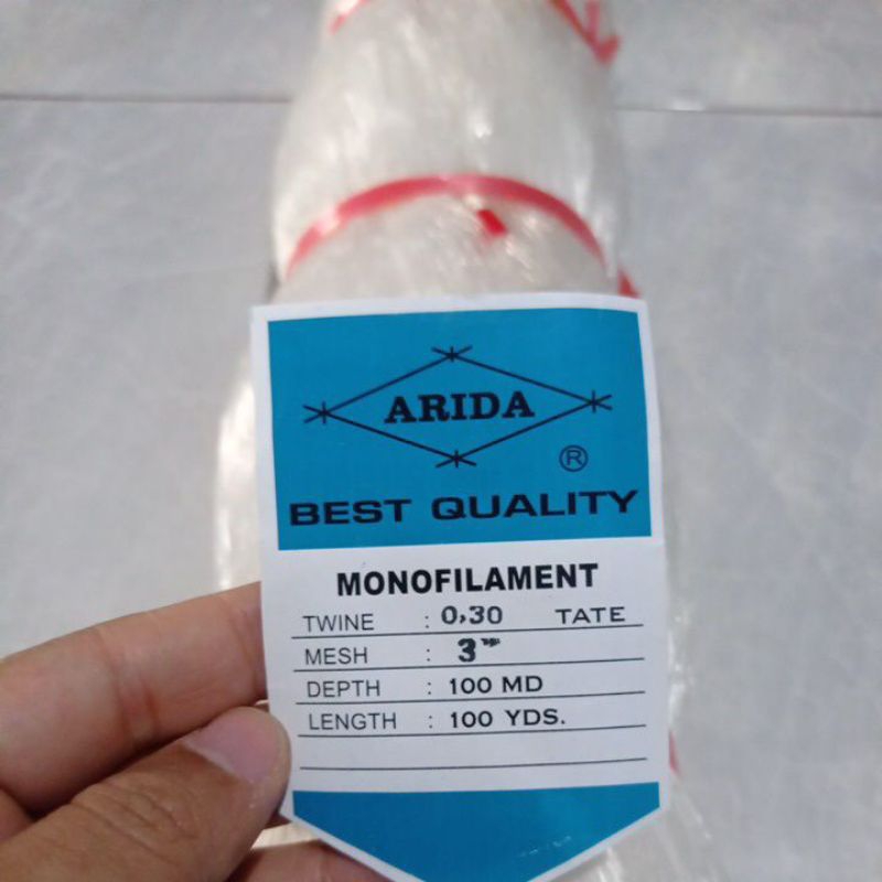 Jaring ikan Arida 0.30 3 inchi 100md/100yds tate atau mata malang pukat ikan jaring arida