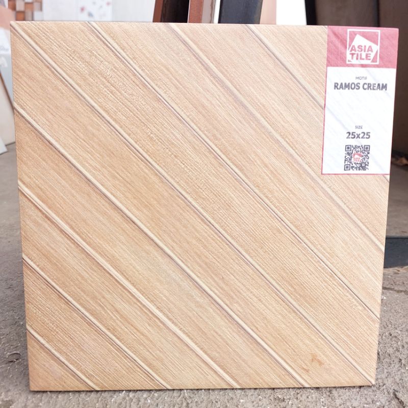 KERAMIK LANTAI MURAH ASIA TILE RAMOS CREAM 25X25 KW3