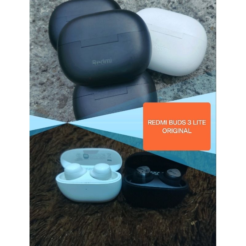 TWS EARPHONE HEADSET BLUETOOTH WIRELESS REDMI BUDS 3 LITE ORI 100% & CASE PELINDUNG