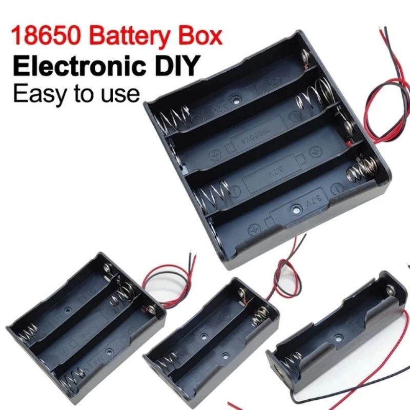 Holder Battery 3.7v 4 slot DIY tempat batre