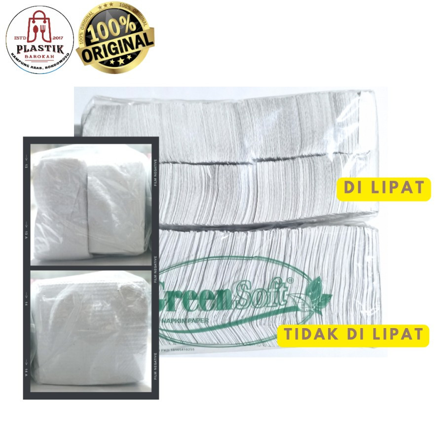 TISU MAKAN / TISU GREEN NAPKIN BANYAK / TISU DI LIPAT / TISU