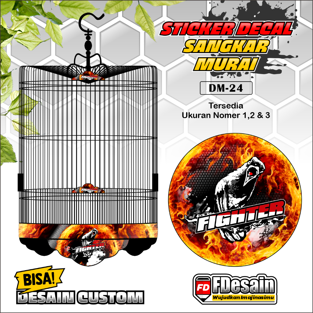 Sticker Decal Kandang Murai Decal Tebok Murai Ebod Radja BNR  DM24