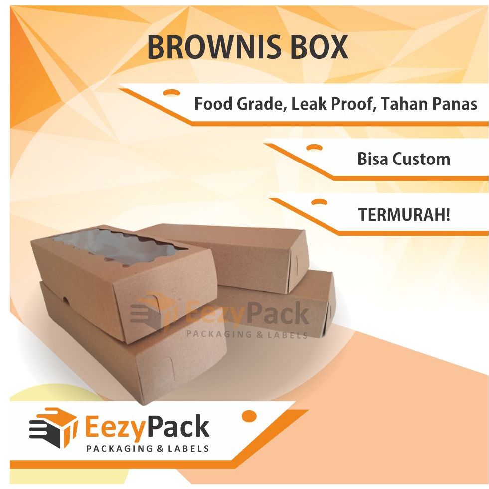 

(ISI 25)Brownies Box/ Dos Brownies Window/ Box Bolu Gulung/ Dus Brownies Jendela