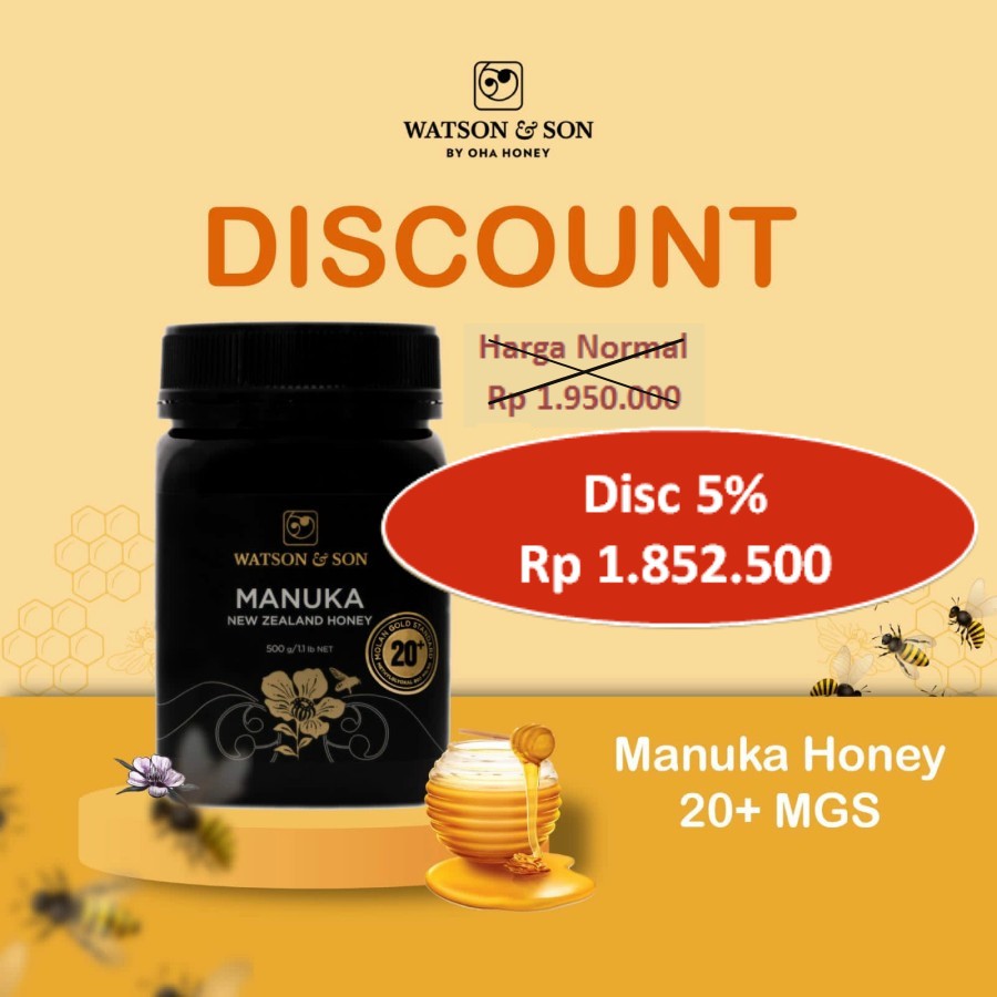 

Madu Manuka Watson and Son MGO 20+ 100% Pure (NZ Product) 500gram