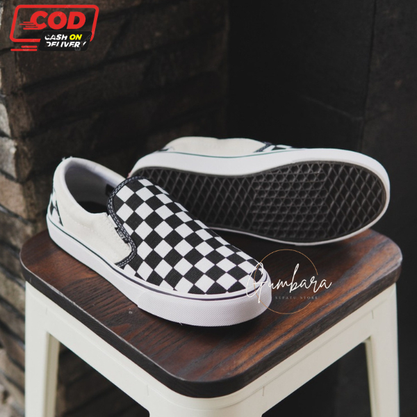 SEPATU Vans Checkerboard Slip On Catur PUTIH GRADE CALLUGA ORIGINAL