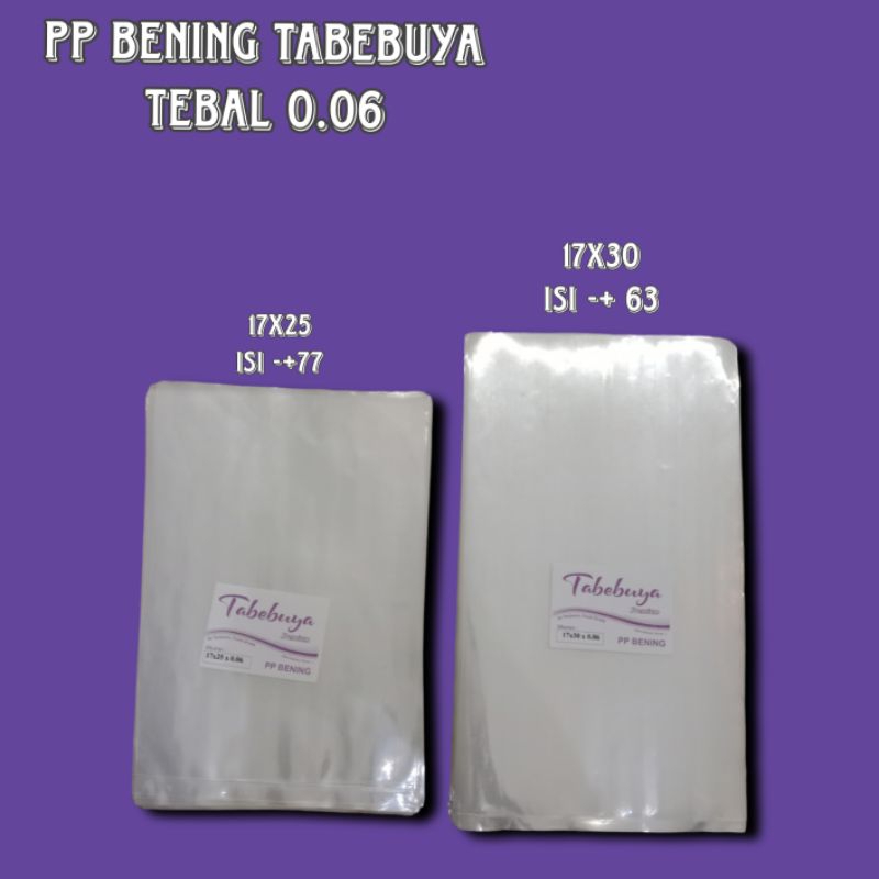 Plastik PP Bening Tabebuya Tebal 0.06 Uk 17x25 17x30