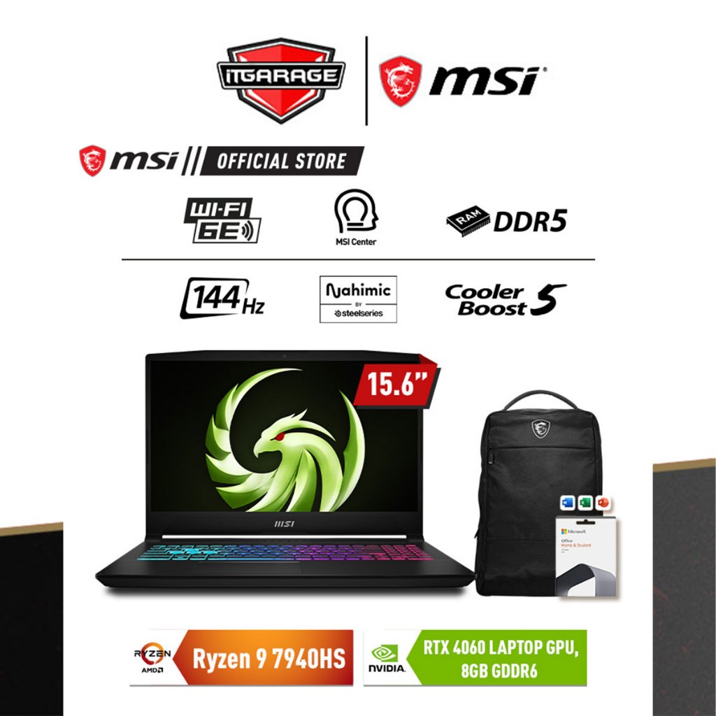 MSI Bravo 15 C7VFKP-228ID|R9-7940HS/16G/1TB/RTX4060-8G